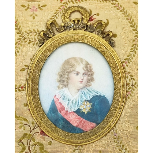 84 - NAPOLEON PORTRAIT MINIATURE, together with a portrait of Josephine and Napoleon II, framed together ... 