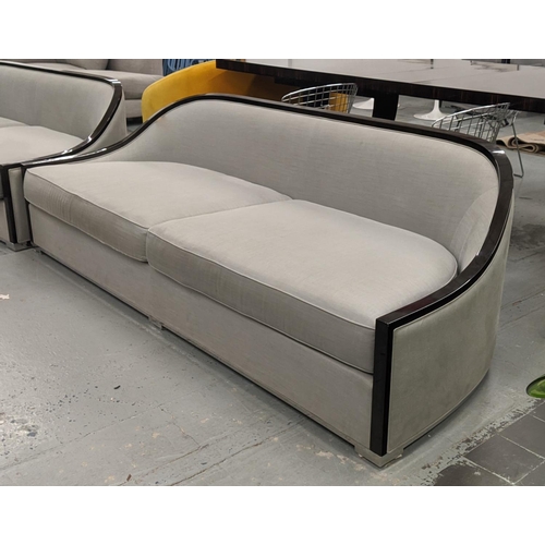 340 - BLAINEY NORTH ADRIANO LOUNGE SOFA, grey fabric upholstered, 220cm W approx.