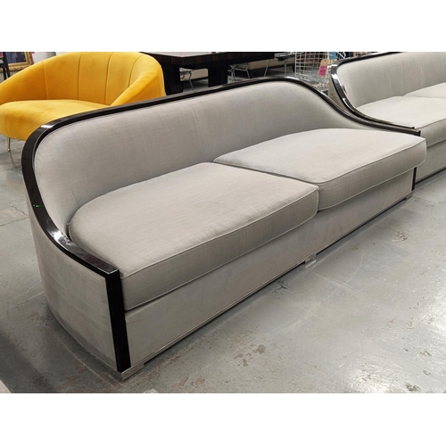 341 - BLAINEY NORTH ADRIANO LOUNGE SOFA, grey fabric upholstered, 220cm W approx.