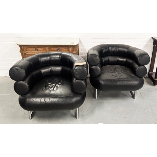 350 - CLASSICON BIBENDUM ARMCHAIRS, a pair, by Eileen Gray, 90cm W approx. (2)