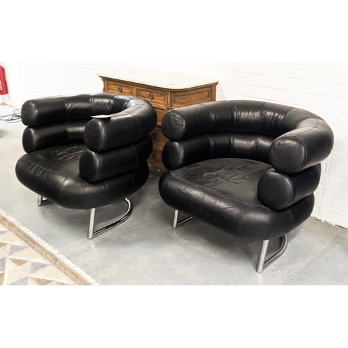 350 - CLASSICON BIBENDUM ARMCHAIRS, a pair, by Eileen Gray, 90cm W approx. (2)