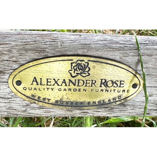 200 - GARDEN ARMCHAIRS BY ALEXANDER ROSE, a pair, well weathered teak each folding with arms together with... 