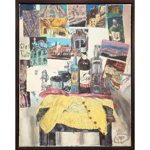 108 - SUSAN WILSON, Barcelona, still life, oil on canvas, 90cm x 71cm, signed, titled and dated, framed. (... 