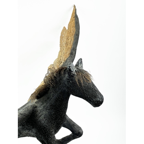 3 - DANIEL CARSTENS (SOUTH AFRICAN) PEGASUS SCULPTURE, fashioned using natural materials, 73cm H x 86cm ... 