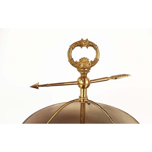 337 - ATTRIBUTED TO VAUGHAN BOUILLOTTE LAMP, gilt metal with a metal shade, approx 76cm H overall.