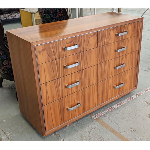 356 - CHEST OF DRAWERS, with eight draws, polished metal handles, 120cm x 48cm x 85cm.