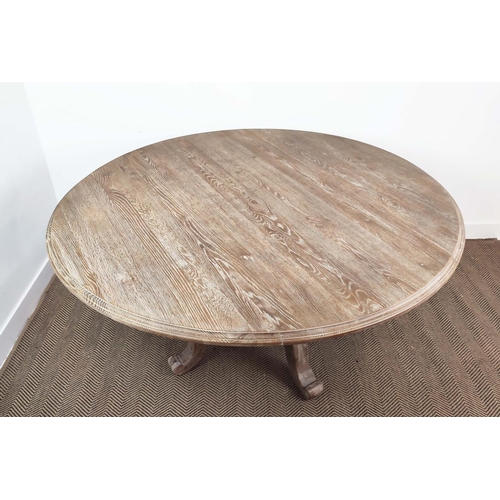 359 - DINING TABLE, French provincial style, drop leaf design, 165cm diam x 81cm H.