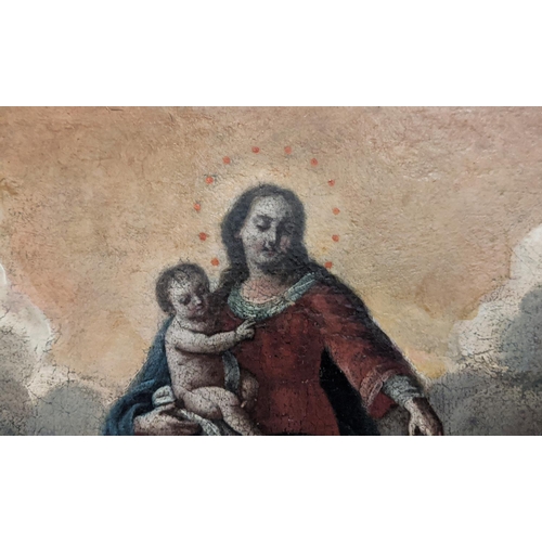 81 - 18TH/19TH CENTURY ITALIAN SCHOOL, 'Virgin and Child', oil on canvas, 48cm x 37cm, framed, Old Church... 