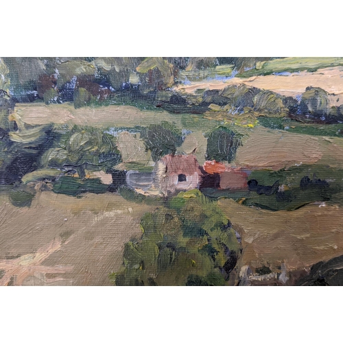 99 - CHRIS RIISAGER (b. 1961), Landscape at Farleigh, Hungerford, signed, dated and inscribed C. Riisager... 