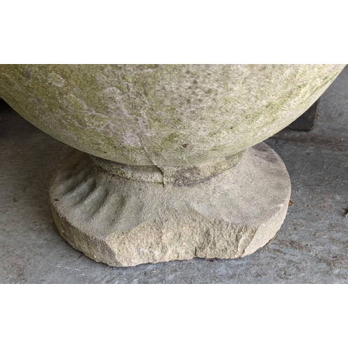 343 - PLANTERS, a pair, composite stone, 39cm H approx. (2)