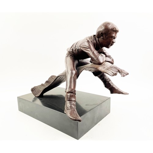 1 - BRONZE BOY ON CARPET, manner of Patrick Comerford, signed D.B. and numbered 1/10 86, 40cm H x 45cm L... 