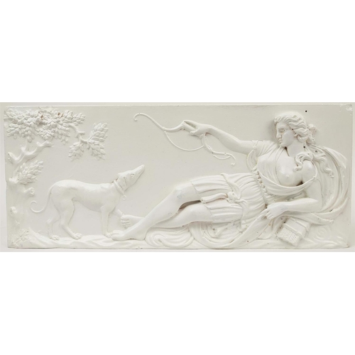 186 - PLASTER PLAQUE, neo-classical style, Roman Emperor and one other, 34cm D x 43cm L x 17cm W. (2)