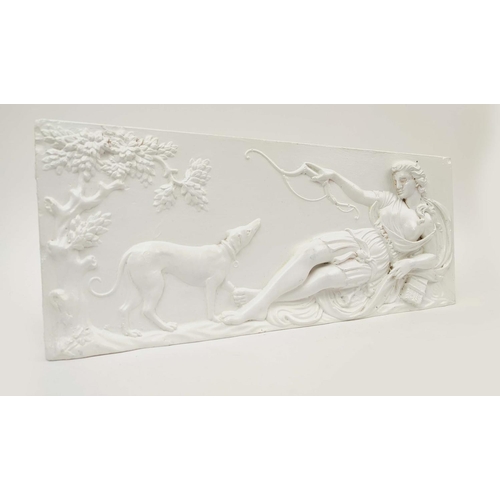 186 - PLASTER PLAQUE, neo-classical style, Roman Emperor and one other, 34cm D x 43cm L x 17cm W. (2)