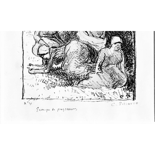 60 - CAMILLE PISSARRO (1830-1903), 'Group de Paysans, group of peasant women', original lithograph, circa... 