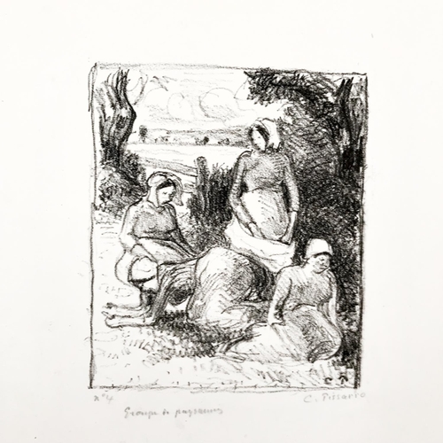 60 - CAMILLE PISSARRO (1830-1903), 'Group de Paysans, group of peasant women', original lithograph, circa... 
