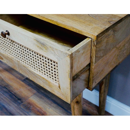 430 - CONSOLE TABLE, 1960s Danish style design with two drawers, 74cm H x 120cm W x 42cm D.