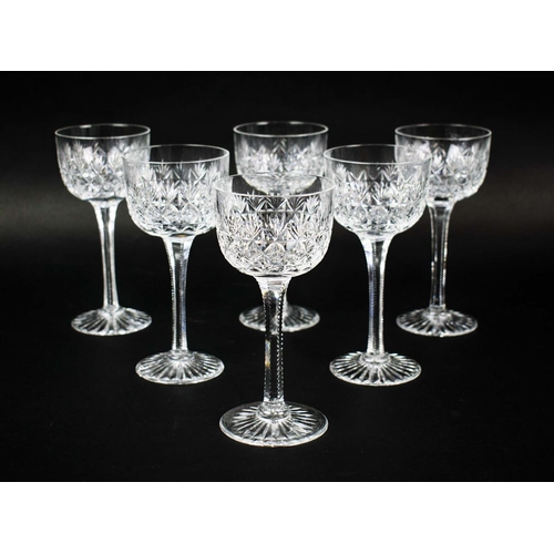 19 - QUANTITY OF GLASS, comprising six wine glasses, six red wine glasses two tumblers, three St Louis ta... 