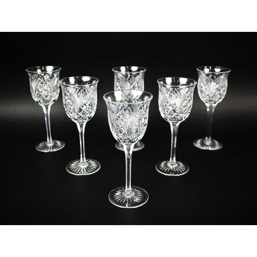 19 - QUANTITY OF GLASS, comprising six wine glasses, six red wine glasses two tumblers, three St Louis ta... 