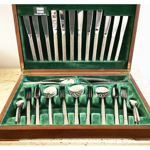 488 - CANTEEN CUTLERY, Viners Studio, stainless steel Gerald Benney, six place, ten piece settings, 62 pie... 