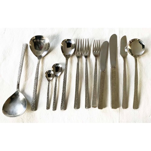 488 - CANTEEN CUTLERY, Viners Studio, stainless steel Gerald Benney, six place, ten piece settings, 62 pie... 