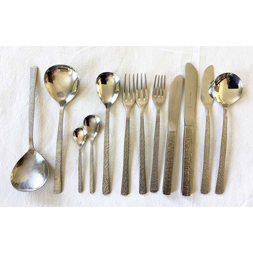 488 - CANTEEN CUTLERY, Viners Studio, stainless steel Gerald Benney, six place, ten piece settings, 62 pie... 