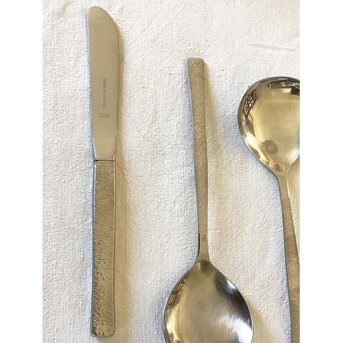 488 - CANTEEN CUTLERY, Viners Studio, stainless steel Gerald Benney, six place, ten piece settings, 62 pie... 