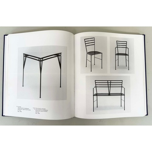 489 - ARMCHAIRS AND TABLE, 20th century Anna Anselmi for Bieffeplast steel framed including a pair of armc... 