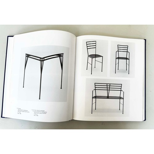 489 - ARMCHAIRS AND TABLE, 20th century Anna Anselmi for Bieffeplast steel framed including a pair of armc... 