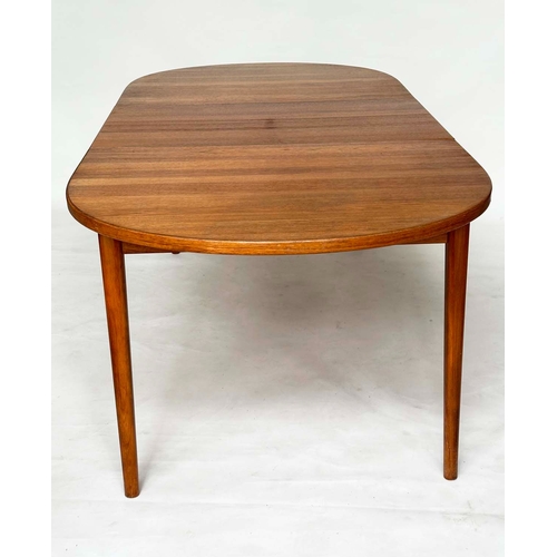 469 - ATTRIBUTED TO MOGENS KOLD DINING TABLE, 1970s teak extending with an additional leaf, 73cm H x 156cm... 