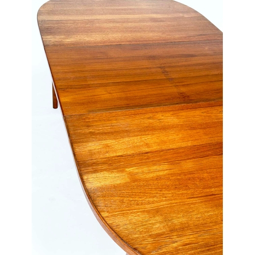 469 - ATTRIBUTED TO MOGENS KOLD DINING TABLE, 1970s teak extending with an additional leaf, 73cm H x 156cm... 