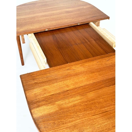 469 - ATTRIBUTED TO MOGENS KOLD DINING TABLE, 1970s teak extending with an additional leaf, 73cm H x 156cm... 