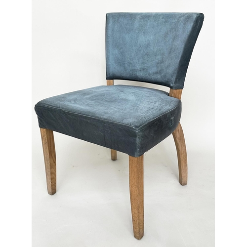 472 - SIDE CHAIRS BY WYCHWOOD, a pair, green leather upholstered and oak framed by Wychwood cabinet makers... 