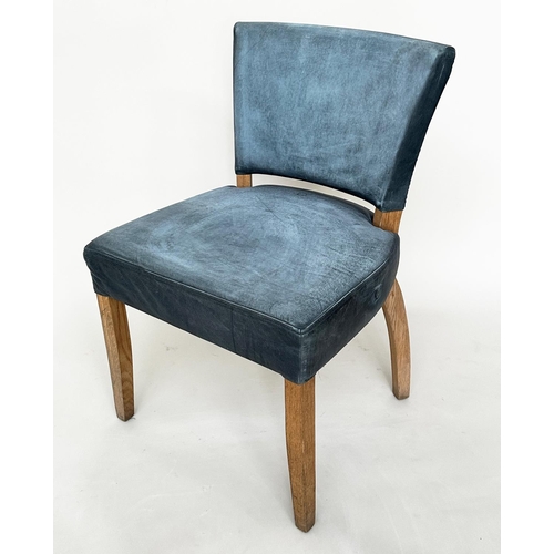 472 - SIDE CHAIRS BY WYCHWOOD, a pair, green leather upholstered and oak framed by Wychwood cabinet makers... 