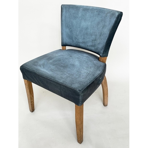 472 - SIDE CHAIRS BY WYCHWOOD, a pair, green leather upholstered and oak framed by Wychwood cabinet makers... 