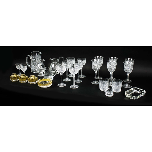 19 - QUANTITY OF GLASS, comprising six wine glasses, six red wine glasses two tumblers, three St Louis ta... 