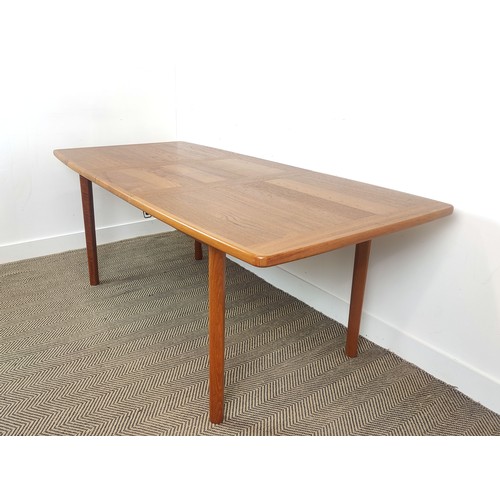 277 - DINING TABLE BY ABJ, mid 20th century Danish teak with extra leaf, 72cm H x 90cm x 140cm L, 190cm ex... 