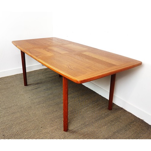 277 - DINING TABLE BY ABJ, mid 20th century Danish teak with extra leaf, 72cm H x 90cm x 140cm L, 190cm ex... 