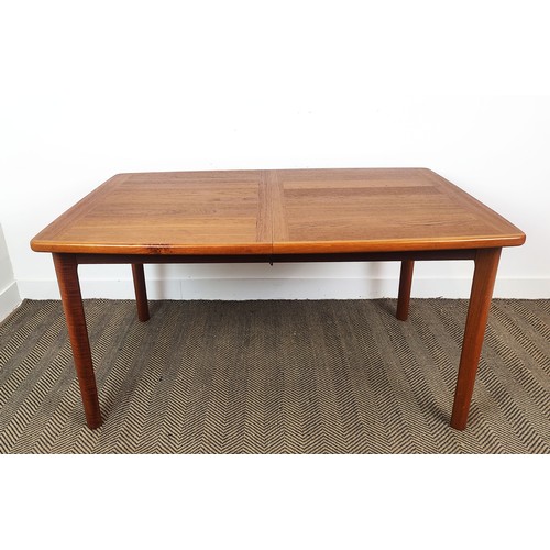 277 - DINING TABLE BY ABJ, mid 20th century Danish teak with extra leaf, 72cm H x 90cm x 140cm L, 190cm ex... 