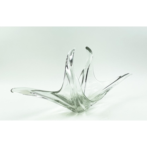 14 - MURANO CENTRE PIECE, mid 20th century clear glass, 65cm x 30cm H.