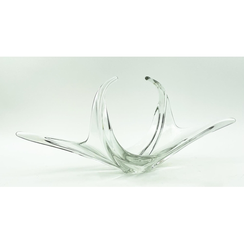 14 - MURANO CENTRE PIECE, mid 20th century clear glass, 65cm x 30cm H.