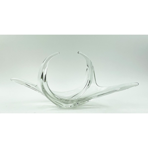 14 - MURANO CENTRE PIECE, mid 20th century clear glass, 65cm x 30cm H.