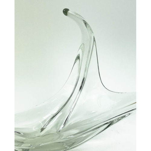 14 - MURANO CENTRE PIECE, mid 20th century clear glass, 65cm x 30cm H.