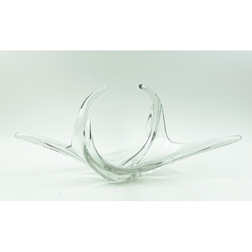 14 - MURANO CENTRE PIECE, mid 20th century clear glass, 65cm x 30cm H.