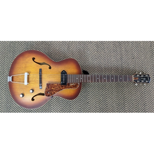 15 - GODIN ARCH TOP '5TH AVENUE' P90 PICKUP AND SOFT CASE AND STRAP.