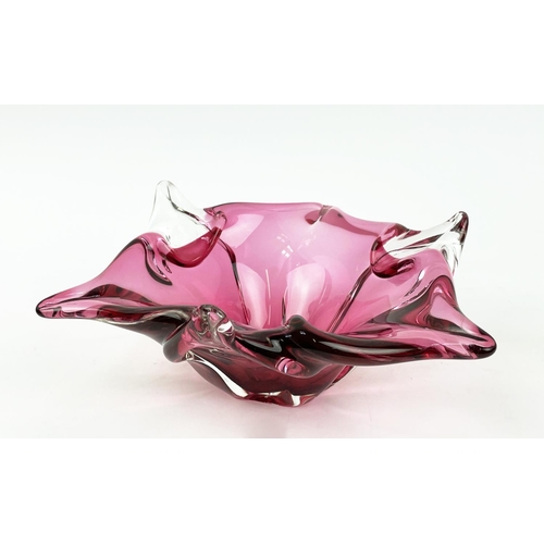 2 - MURANO PINK GLASS, four pieces, two bowls and two vases, tallest vase 25cm H. (4)