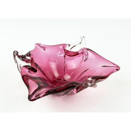 2 - MURANO PINK GLASS, four pieces, two bowls and two vases, tallest vase 25cm H. (4)