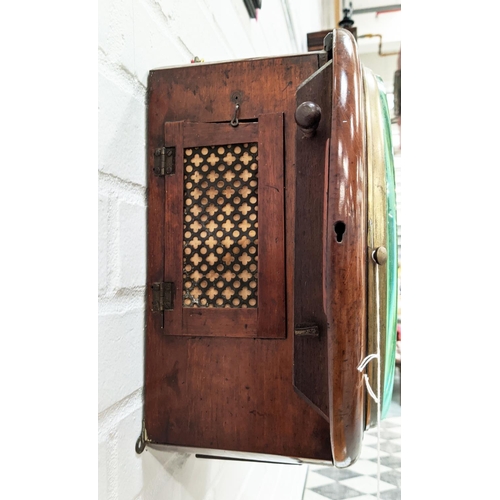 240 - JOLLIFFE & SONS MAHOGANY WALL CLOCK, Northampton, mid 19th century two winder holes, double fusee mo... 