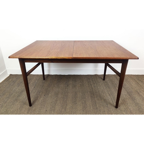 275 - EVEREST DINING TABLE, mid 20th century teak with hinged retractable centre leaf, 73cm H x 85cm x 130... 