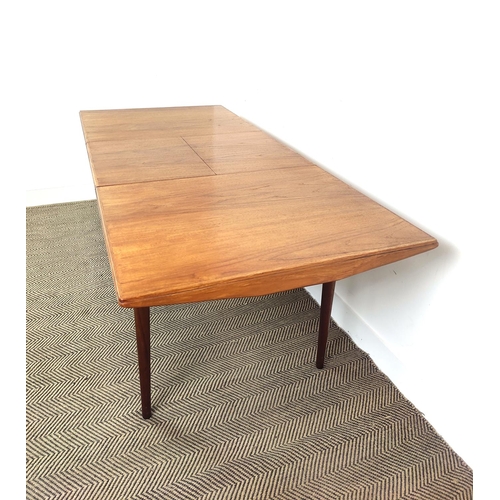 275 - EVEREST DINING TABLE, mid 20th century teak with hinged retractable centre leaf, 73cm H x 85cm x 130... 