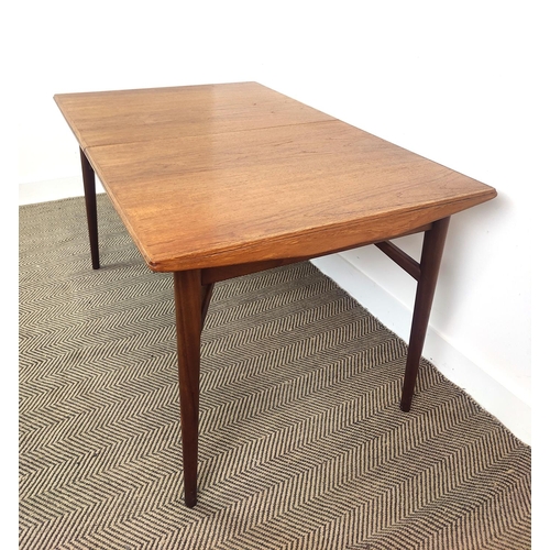 275 - EVEREST DINING TABLE, mid 20th century teak with hinged retractable centre leaf, 73cm H x 85cm x 130... 